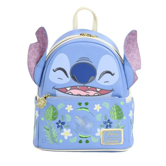 NWT Loungefly Disney Stitch floral embroidered backpack - Picture 1 of 6